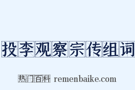 投李观察宗传组词是什么意思的图片